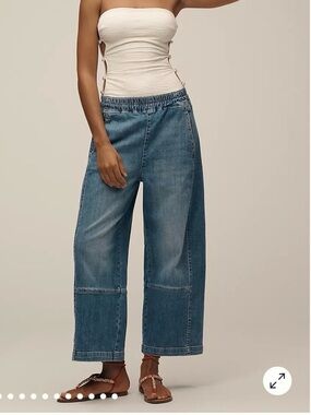 Anthropologie Pilcro Izzie Relaxed Barrel Leg Jeans Palms Wash S